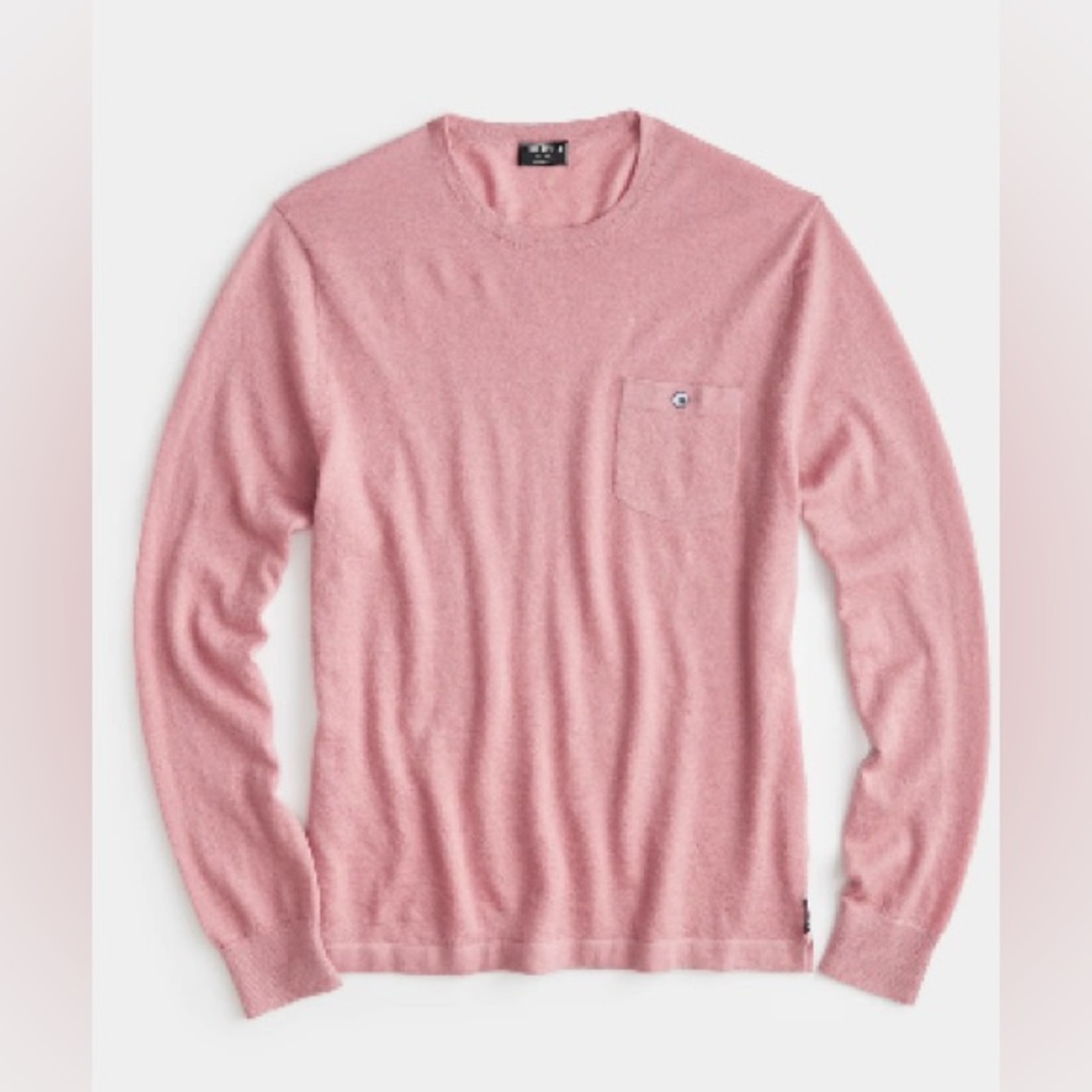 Todd Snyder CASHMERE POCKET TEE IN ROSE QUARTZ Large